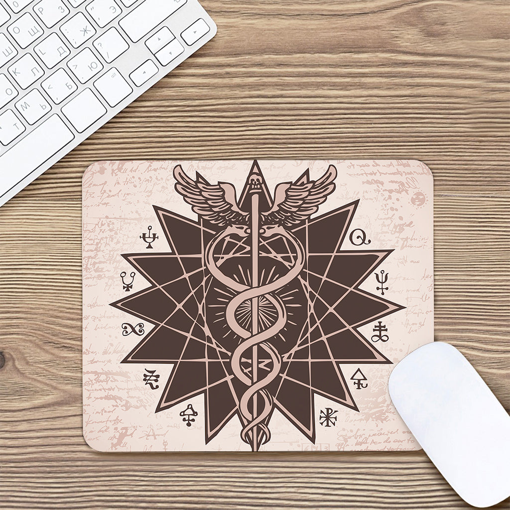 Caduceus Symbol Print Mouse Pad