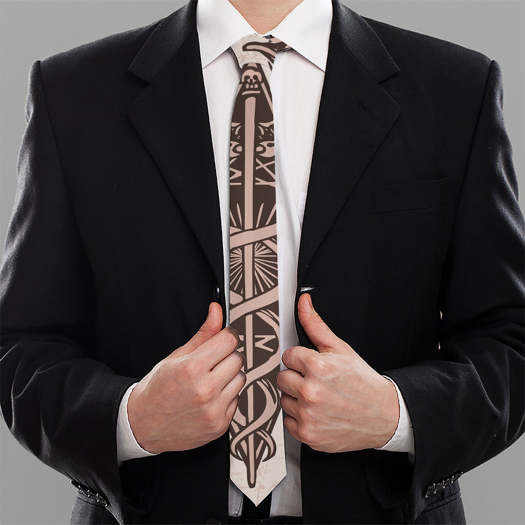 Caduceus Symbol Print Necktie