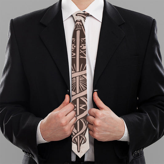 Caduceus Symbol Print Necktie