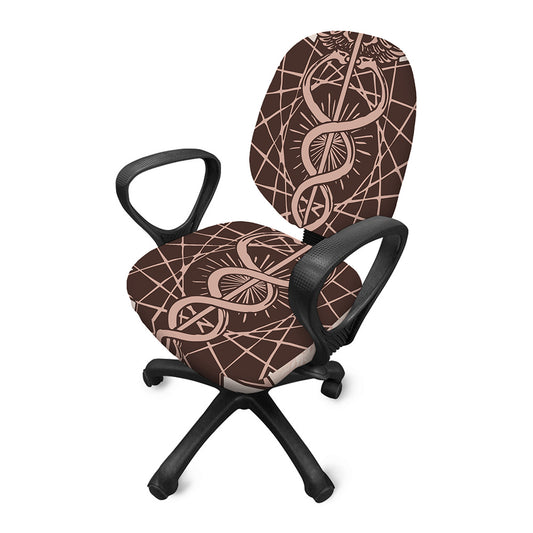 Caduceus Symbol Print Office Chair Cover