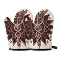 Caduceus Symbol Print Oven Mitts