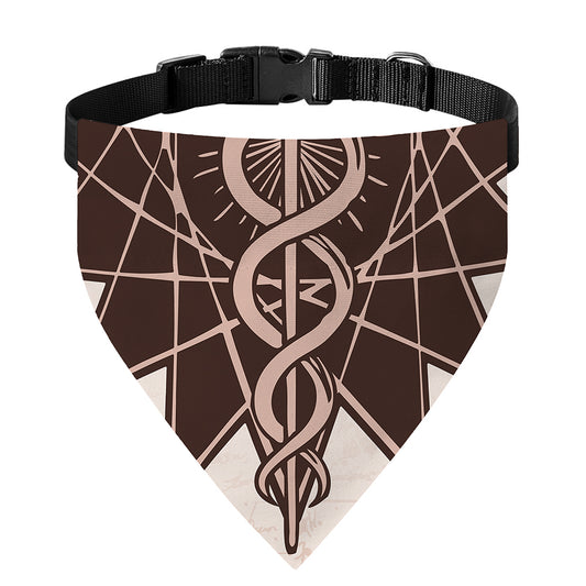 Caduceus Symbol Print Over The Collar Dog Bandana