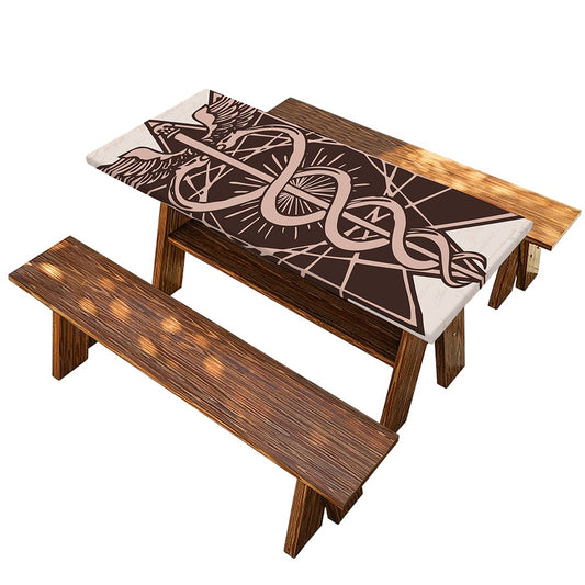 Caduceus Symbol Print Picnic Table Cover