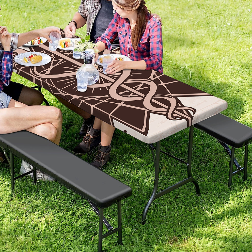 Caduceus Symbol Print Picnic Table Cover