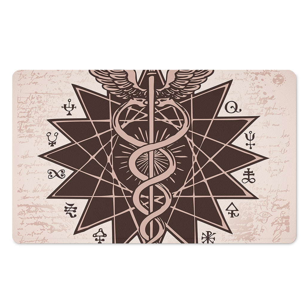 Caduceus Symbol Print Polyester Doormat