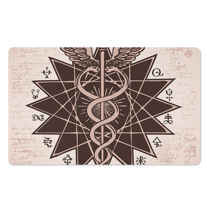 Caduceus Symbol Print Polyester Doormat