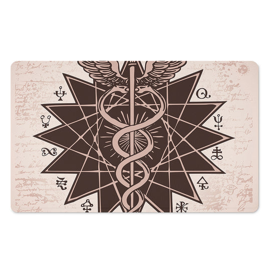 Caduceus Symbol Print Polyester Doormat