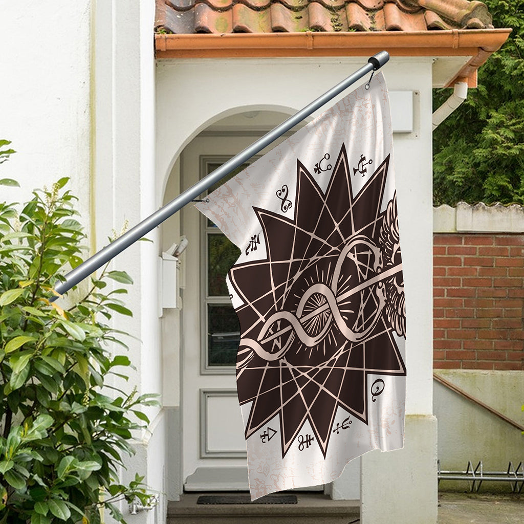 Caduceus Symbol Print Polyester Flag