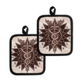 Caduceus Symbol Print Pot Holders