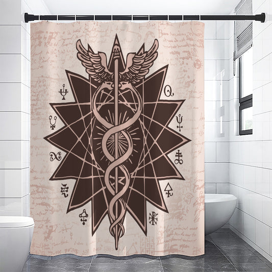 Caduceus Symbol Print Premium Shower Curtain