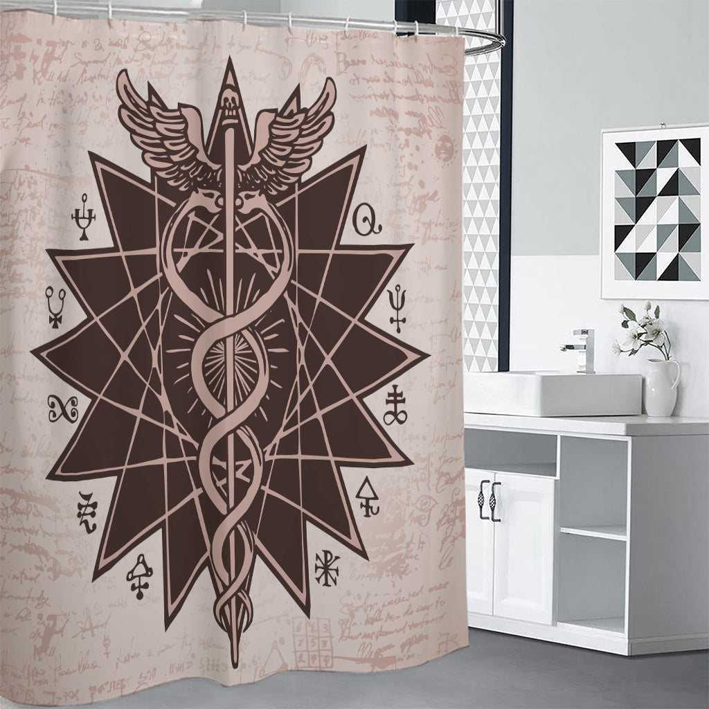 Caduceus Symbol Print Premium Shower Curtain