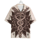 Caduceus Symbol Print Rayon Hawaiian Shirt
