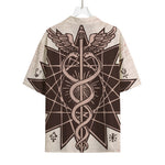 Caduceus Symbol Print Rayon Hawaiian Shirt
