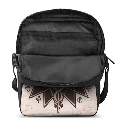 Caduceus Symbol Print Rectangular Crossbody Bag