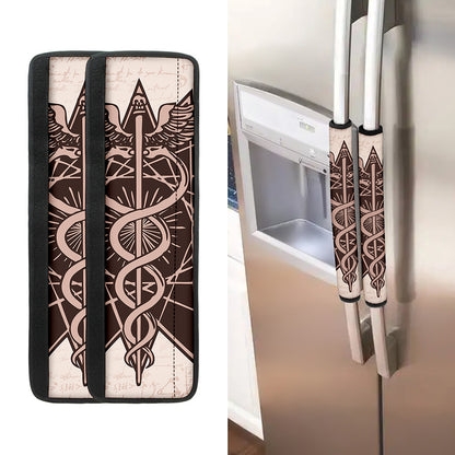 Caduceus Symbol Print Refrigerator Handle Covers
