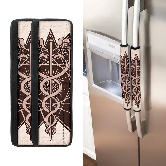 Caduceus Symbol Print Refrigerator Handle Covers