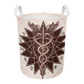 Caduceus Symbol Print Round Laundry Basket