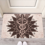Caduceus Symbol Print Rubber Doormat