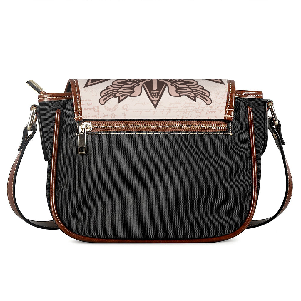 Caduceus Symbol Print Saddle Bag