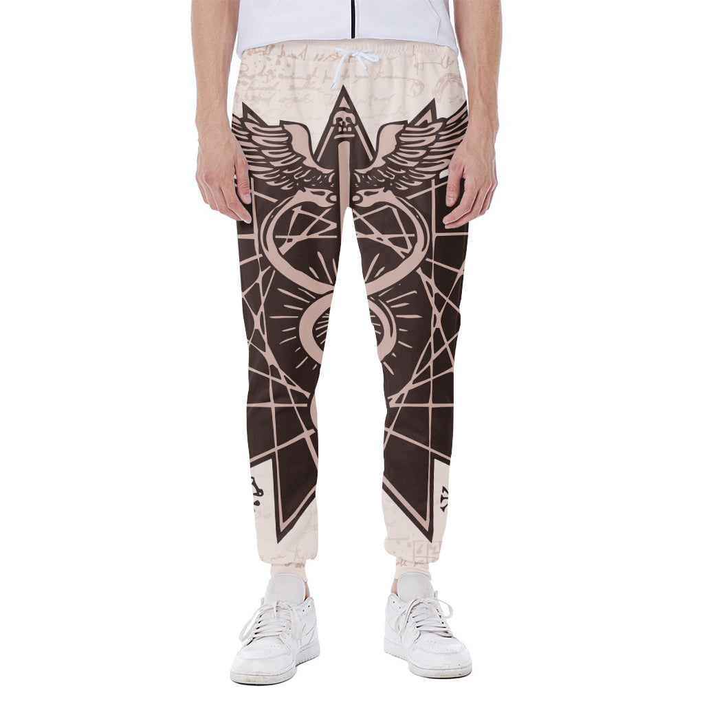 Caduceus Symbol Print Scuba Joggers