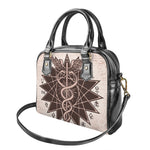 Caduceus Symbol Print Shoulder Handbag