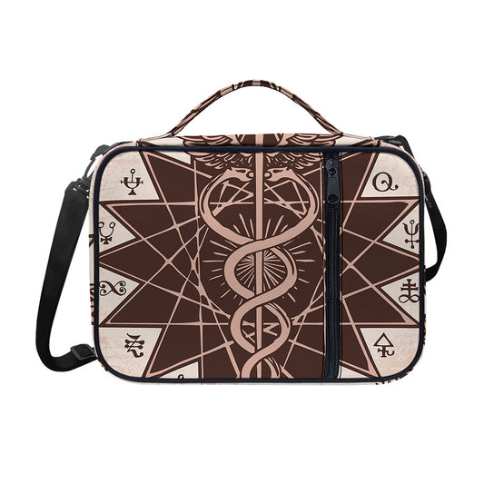 Caduceus Symbol Print Shoulder Strap Bible Bag
