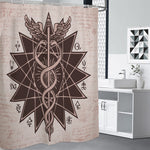 Caduceus Symbol Print Shower Curtain