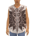 Caduceus Symbol Print Sleeveless Baseball Jersey
