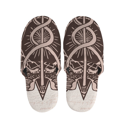 Caduceus Symbol Print Slippers