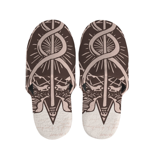 Caduceus Symbol Print Slippers