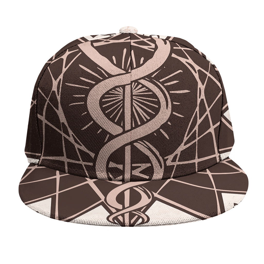 Caduceus Symbol Print Snapback Cap