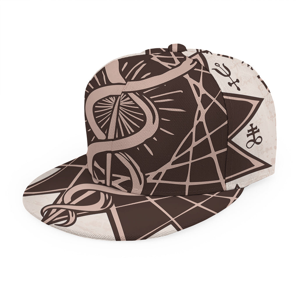 Caduceus Symbol Print Snapback Cap