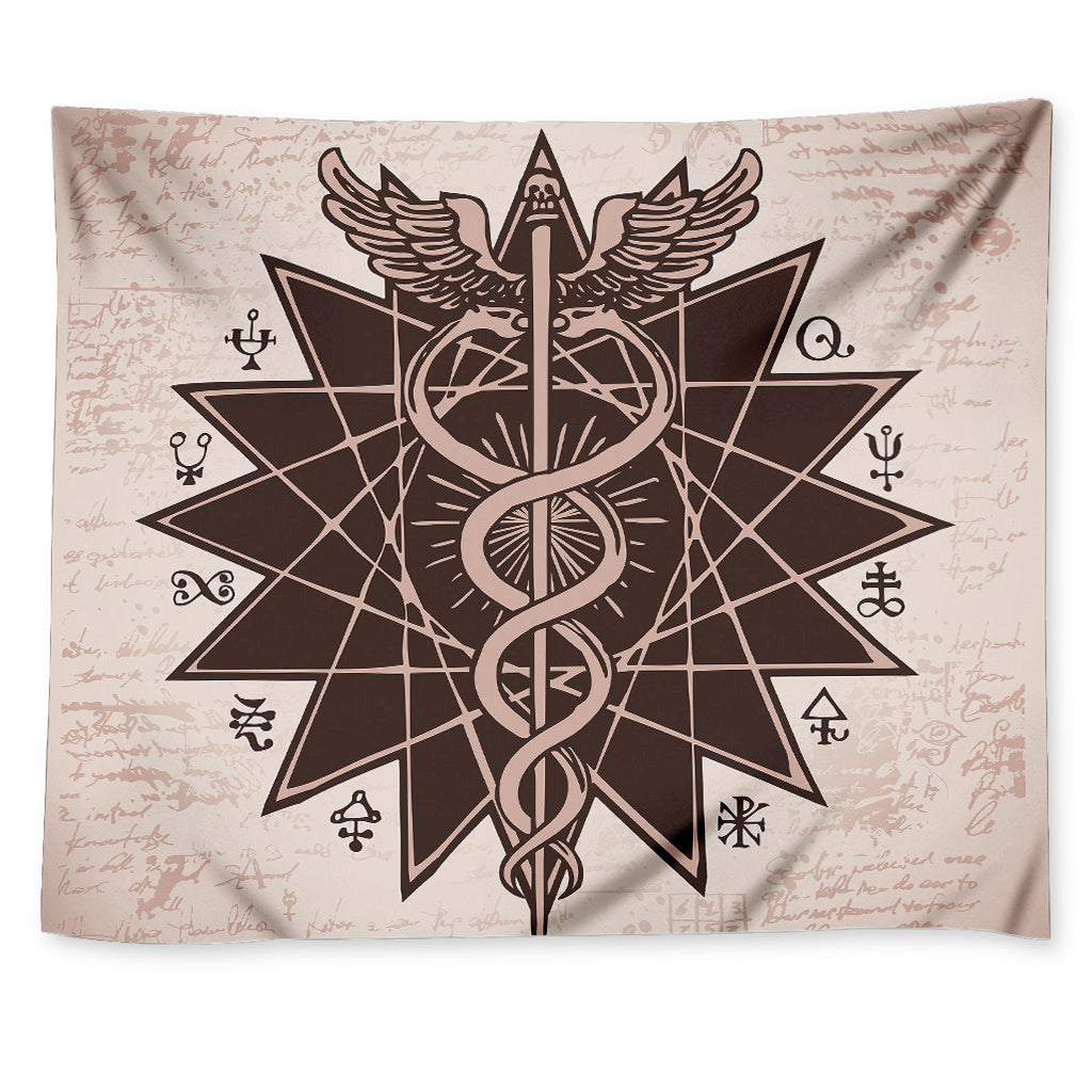 Caduceus Symbol Print Tapestry