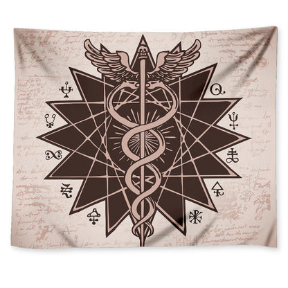 Caduceus Symbol Print Tapestry