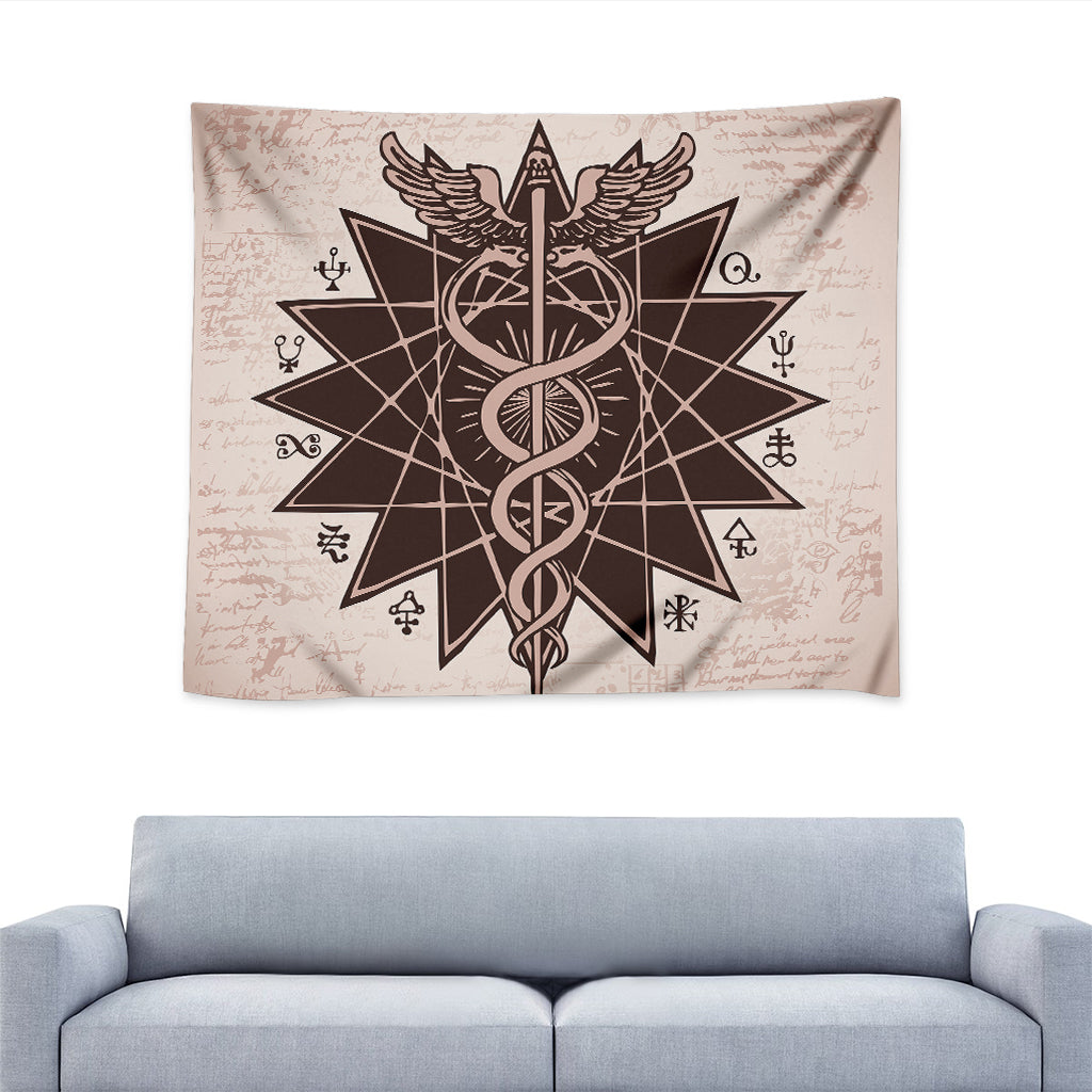 Caduceus Symbol Print Tapestry