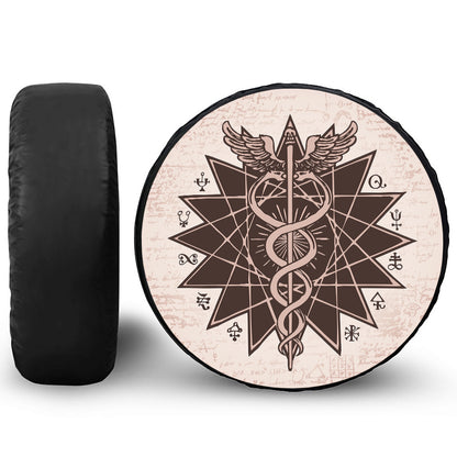 Caduceus Symbol Print Tire Cover