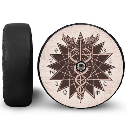 Caduceus Symbol Print Tire Cover With Camera Hole
