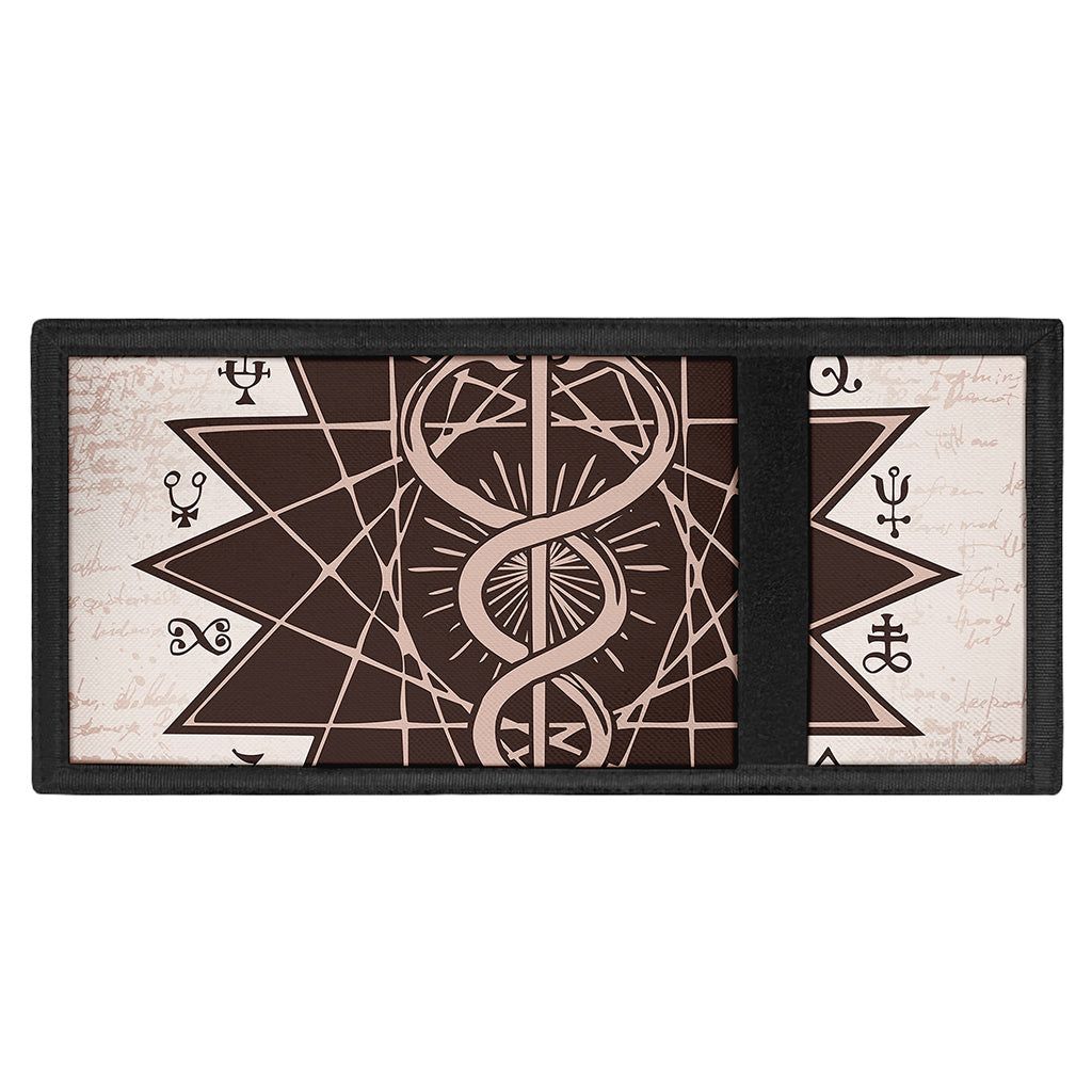 Caduceus Symbol Print Trifold Wallet