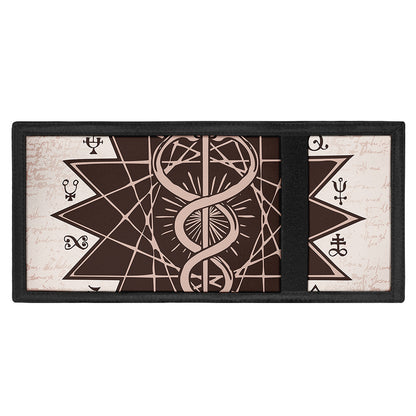 Caduceus Symbol Print Trifold Wallet