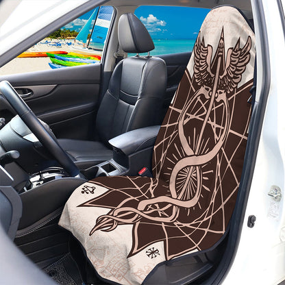 Caduceus Symbol Print Waterproof Car Seat Cover