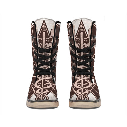 Caduceus Symbol Print Winter Boots