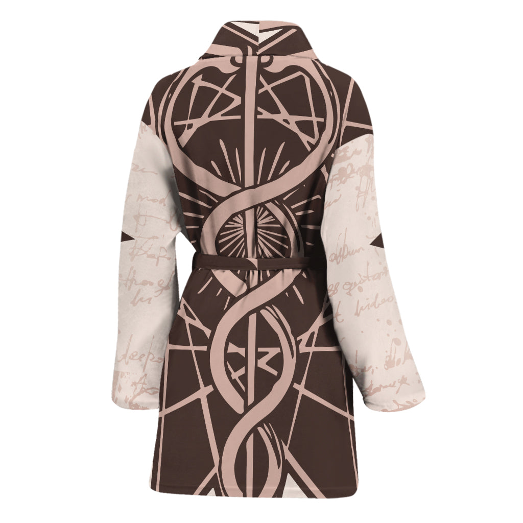 Caduceus Symbol Print Women's Bathrobe