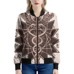 Caduceus Symbol Print Women's Bomber Jacket