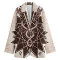 Caduceus Symbol Print Women's Cotton Blazer