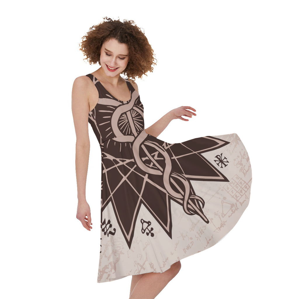 Caduceus Symbol Print Women's Sleeveless Dress
