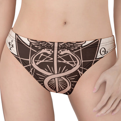 Caduceus Symbol Print Women's Thong