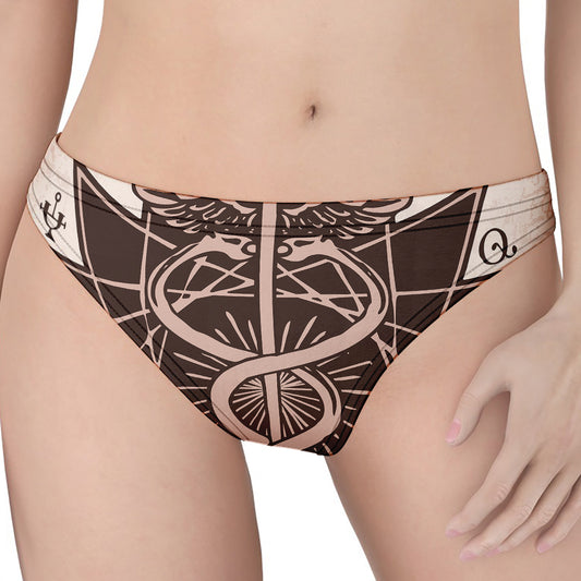 Caduceus Symbol Print Women's Thong