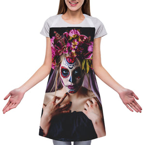 Calavera Girl Day of The Dead Print Adjustable Apron