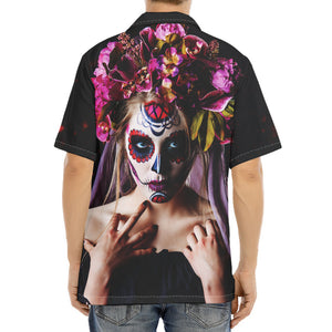 Calavera Girl Day of The Dead Print Aloha Shirt