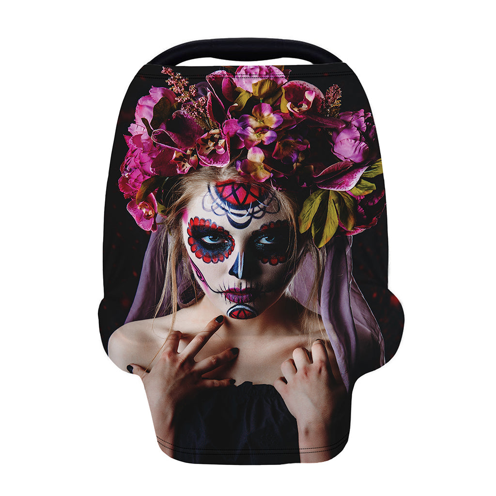 Calavera Girl Day of The Dead Print Baby Seat Cover